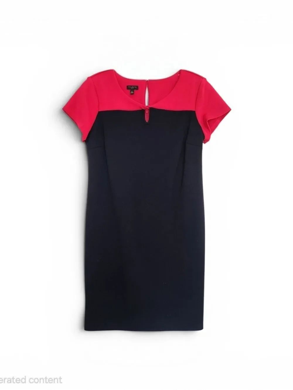 Talbots Navy Blue And Pink Colorblock Sheath Dress Size 8P